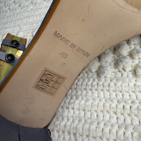 SUNDANCE Women's 40 Twilight Zephyr Ankle Strap Heeled Sandals Metallic Spain - Picture 9 of 12